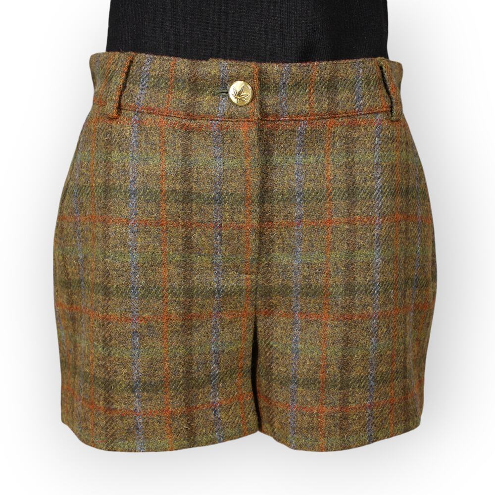 BOAST (4) Harris Tweed Wool Shorts Plaid Lined Deadstock NEW Brown Green - Picture 2 of 16